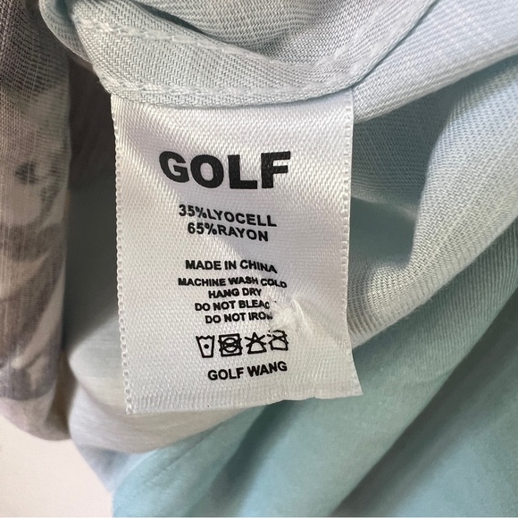Golf Wang Tyler Light Blue Graphic Ashes 2 Ashes Button Down Shirt Small - Picture 3 of 6